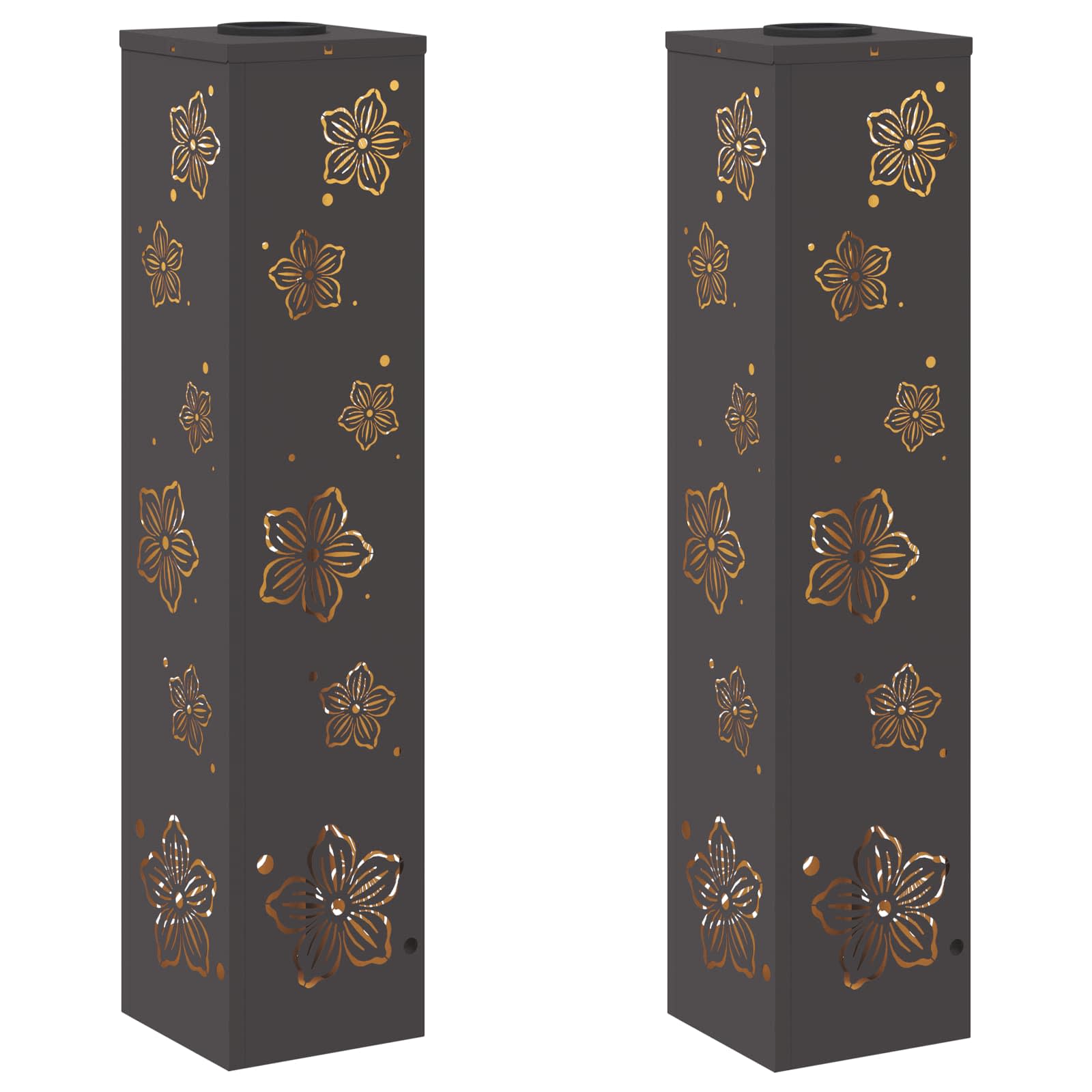 Thumbnail - vidaXL Solar LED Weg Licht 2 pcs Schwarz Kalt gewalzter Stahl