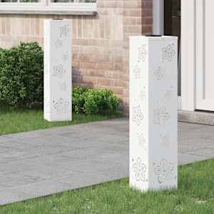 Solarno LED svetilo za pot 2 pcs Bela Medenina