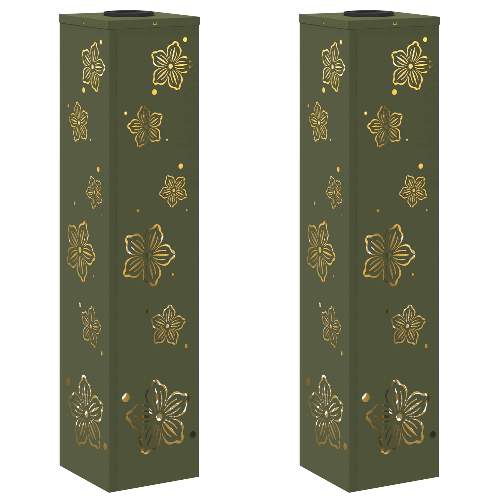 Solar LED Pad Licht 2 pcs Olijf Groen Koudgewalst staal image 2