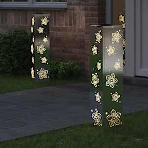 Solární LED Cestovní Světlo 2 pcs Stříbrná Nerezová ocel - obrázek 3