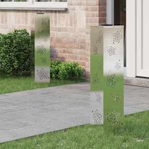 Solarno LED svetilo za pot 2 pcs srebrna Nerjaveče jeklo