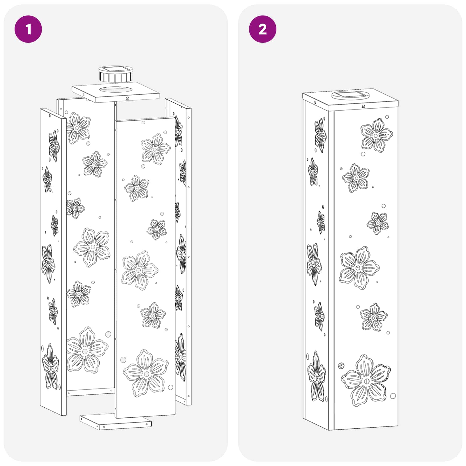 Solar LED Pad Licht 2 pcs Gegalvaniseerd Gegalvaniseerd image 12