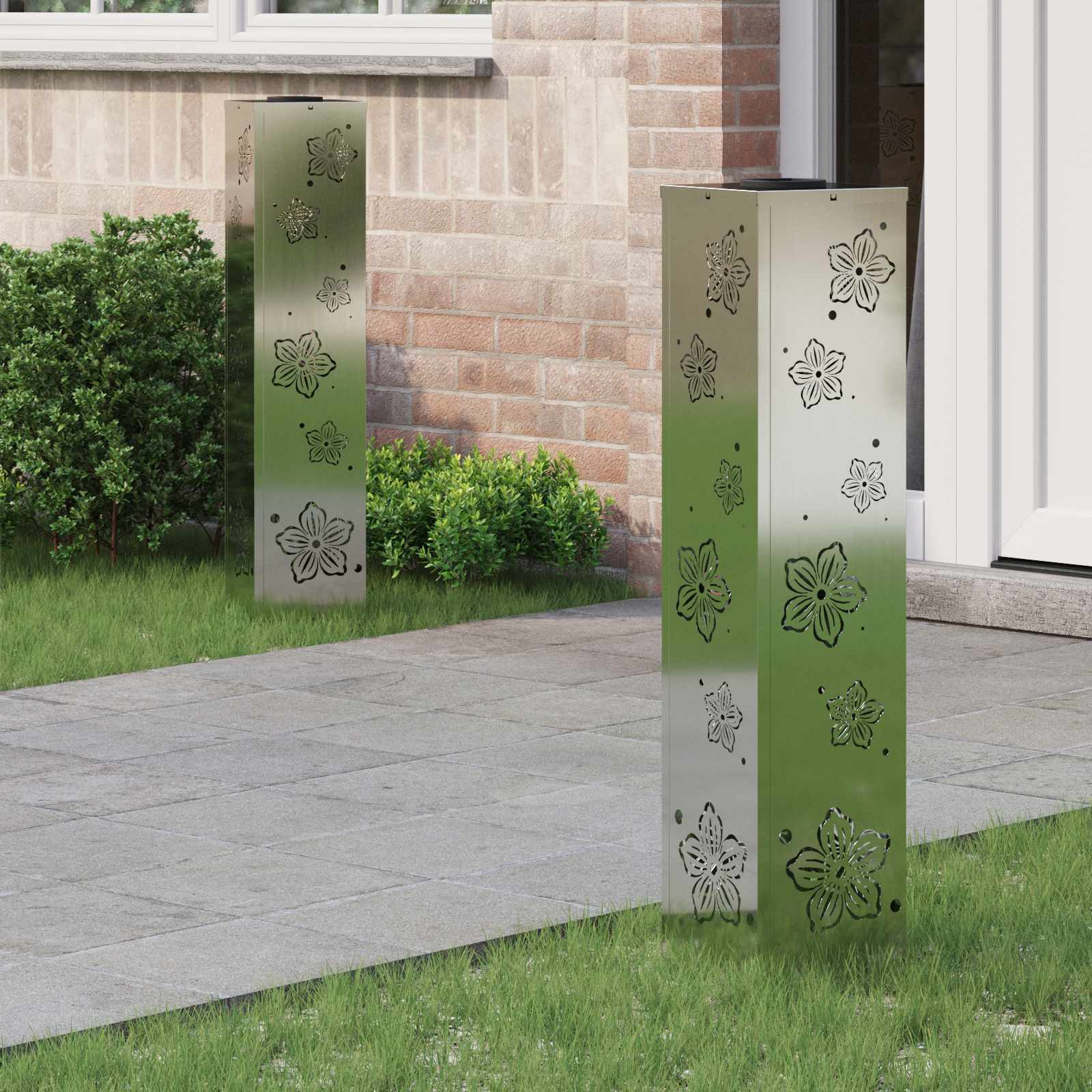 vidaXL Solar LED Weg Licht 2 pcs Galvanisiert Galvanisiert