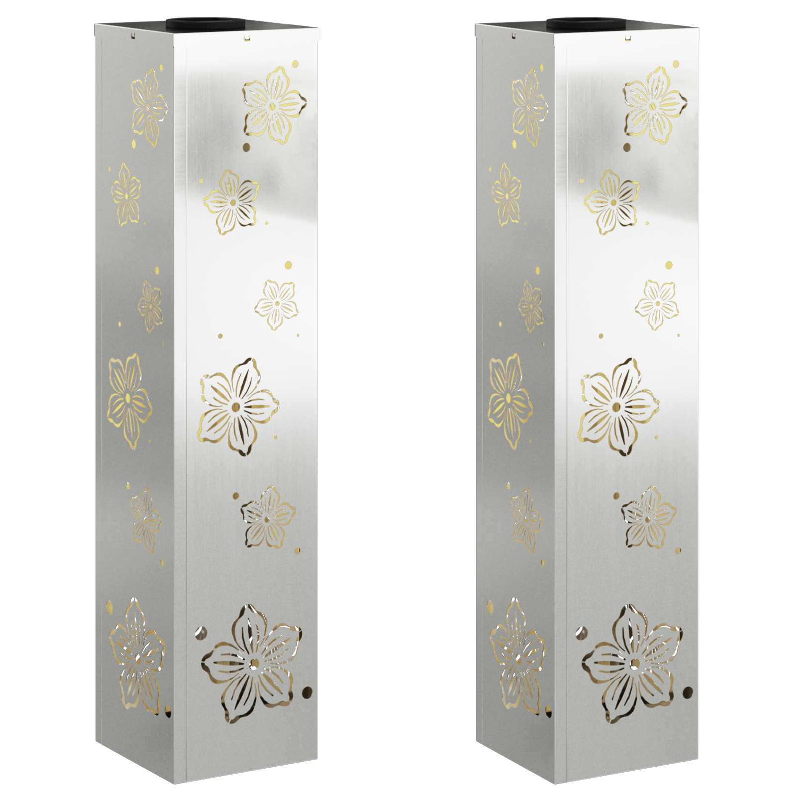 Thumbnail - vidaXL Solar LED Weg Licht 2 pcs Silber Galvanisiertes Stahl