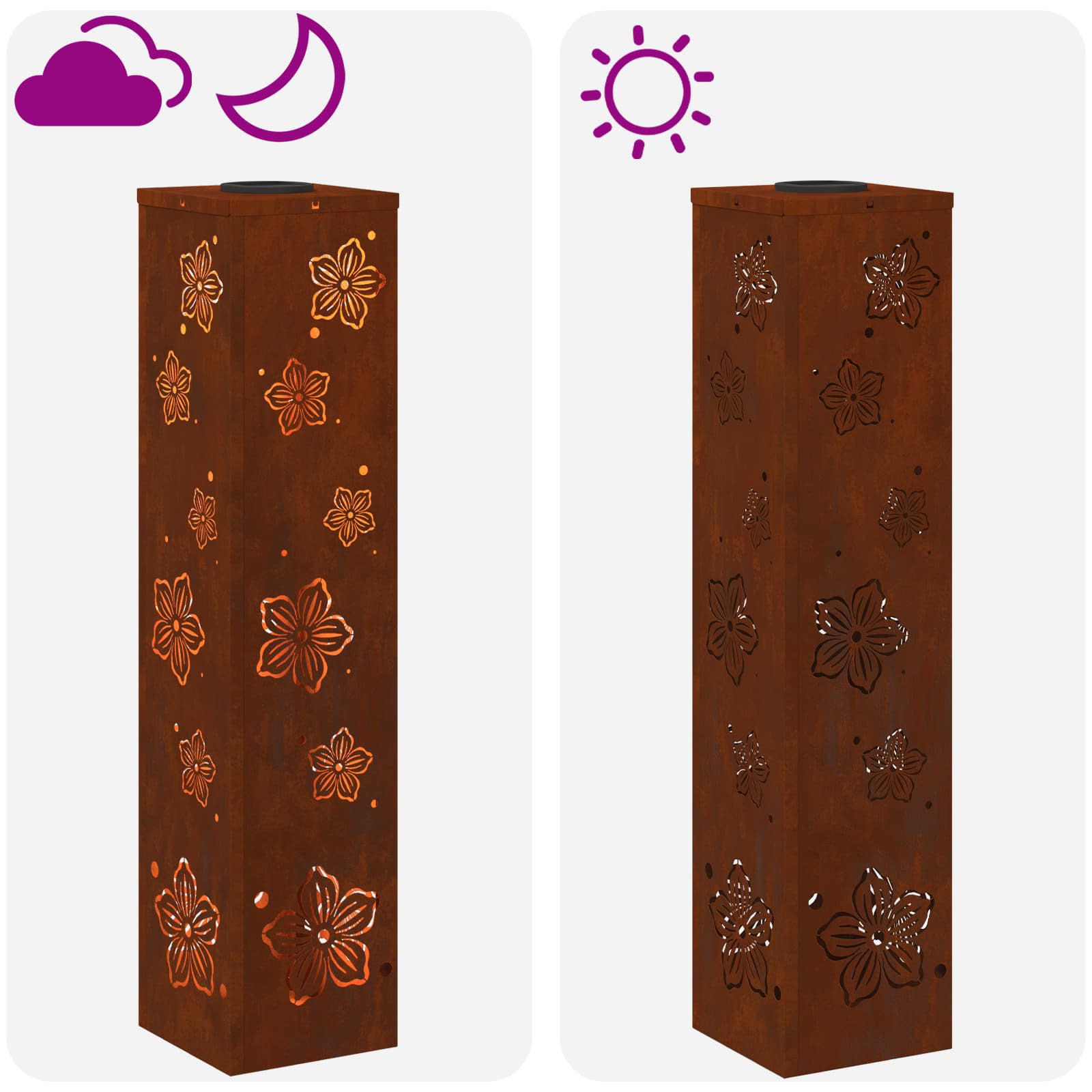 Solar LED Pad Licht 2 pcs Cortenstaal Cortenstaal image 12