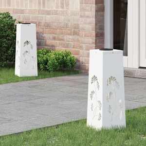 Solarno LED svetilo za pot 2 pcs Bela Medenina