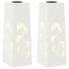 vidaXL P&auml;ikese LED k&auml;igutee tuli 2 tk Soe valge 18 x 18 x 50 cm