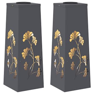vidaXL P&auml;ikese LED k&auml;igutee tuli 2 tk Soe valge 18 x 18 x 50 cm