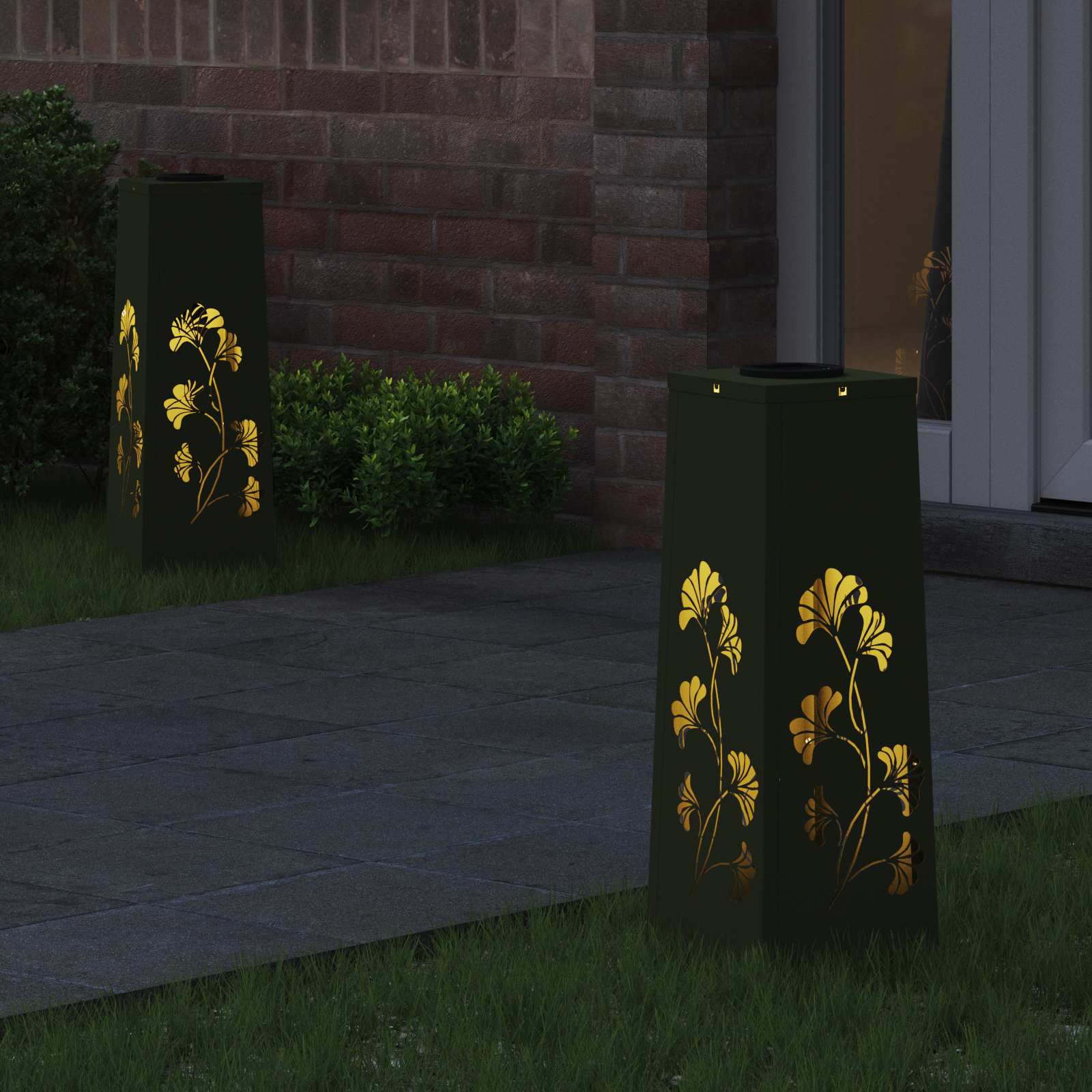 Solar LED Pad Licht 2 pcs Olijf Groen Koudgewalst staal image 3