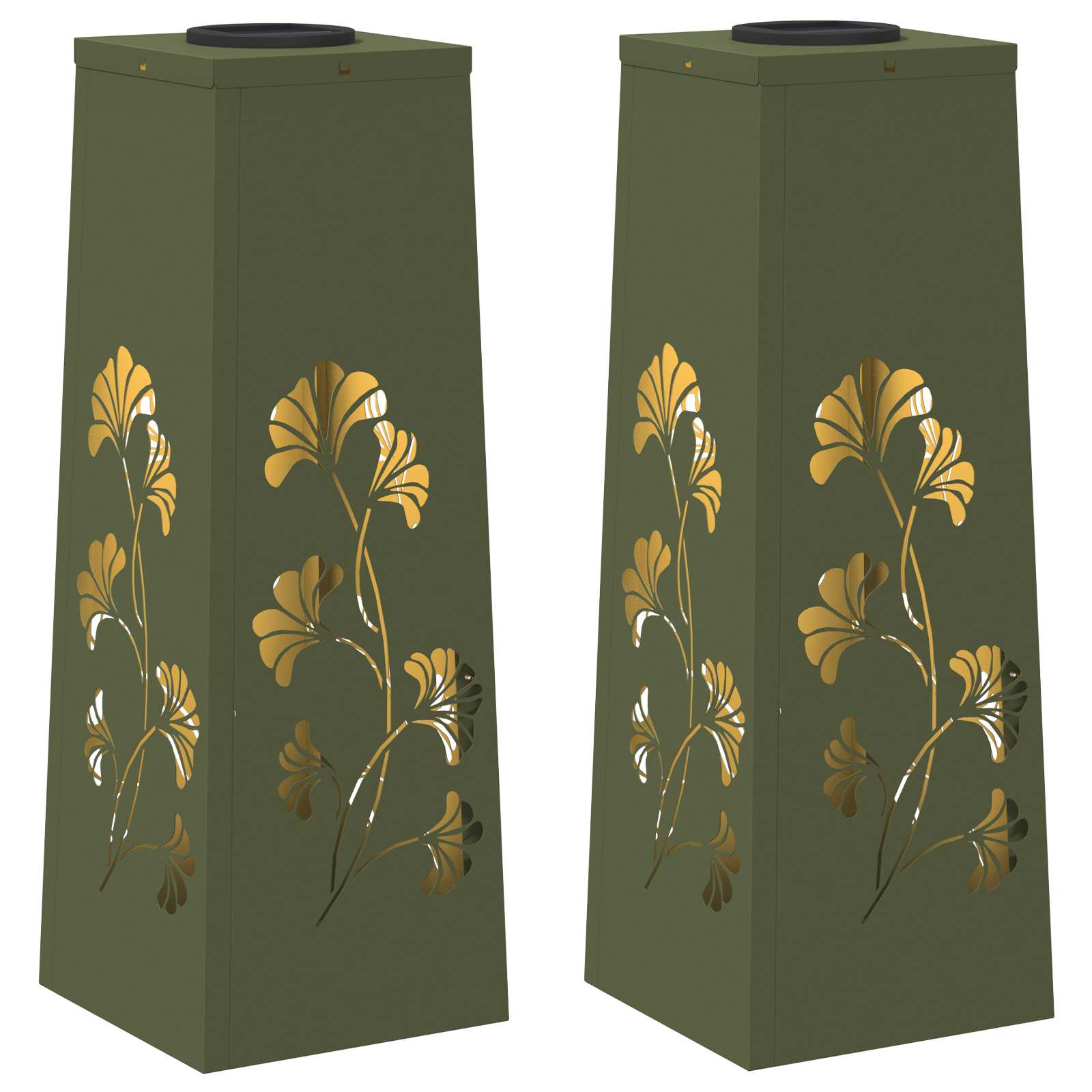 Solar LED Pad Licht 2 pcs Olijf Groen Koudgewalst staal image 2