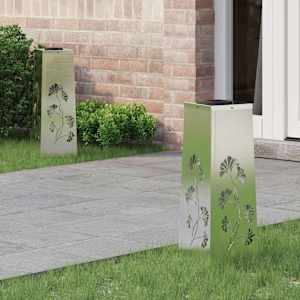 Solarno LED svetilo za pot 2 pcs srebrna Nerjaveče jeklo