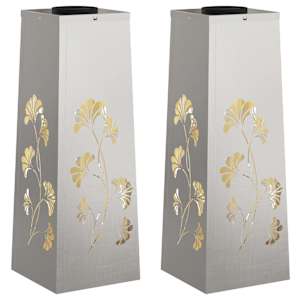 vidaXL P&auml;ikese LED k&auml;igutee tuli 2 tk Soe valge 18 x 18 x 50 cm