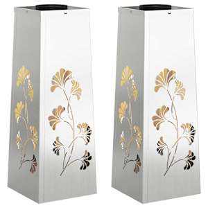 vidaXL P&auml;ikese LED k&auml;igutee tuli 2 tk Soe valge 18 x 18 x 50 cm
