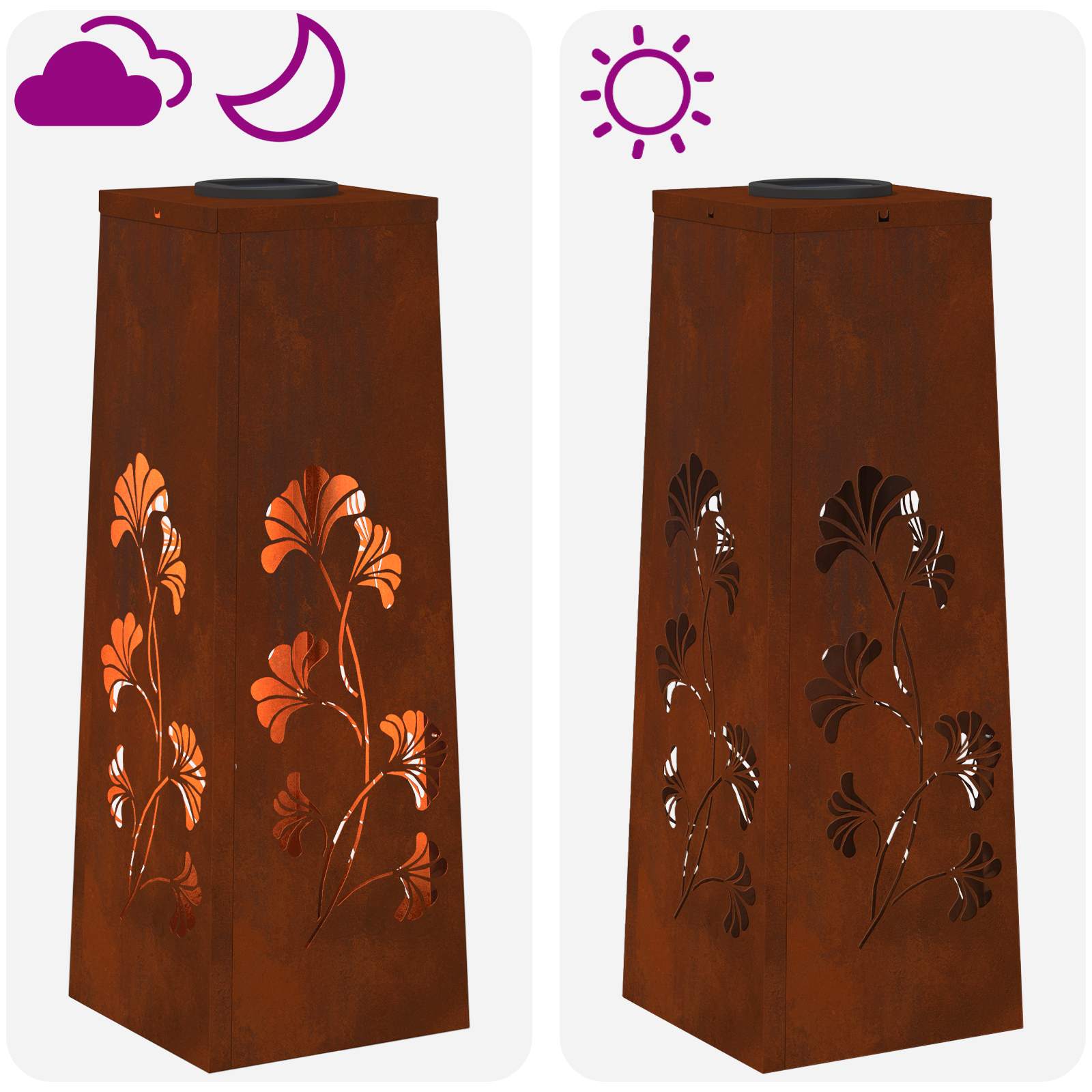 Solar LED Pad Licht 2 pcs Cortenstaal Cortenstaal image 12