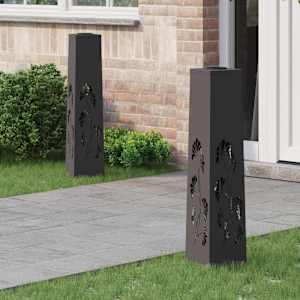 Solarno LED svetilo za pot 2 pcs Črna Medenina