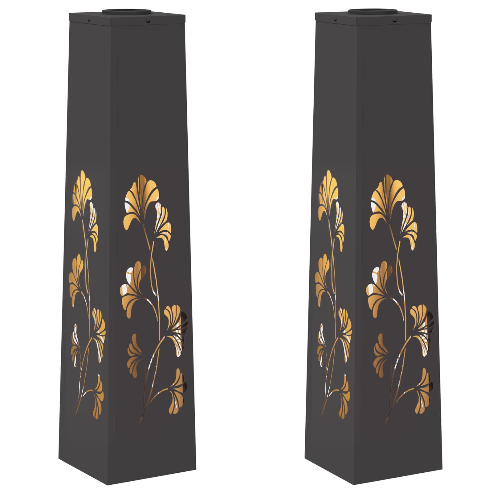 vidaXL Solární LED Cestovní Světlo 2 ks Teplá bílá 18 x 18 x 80 cm