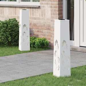 Solarno LED svetilo za pot 2 pcs Bela Medenina