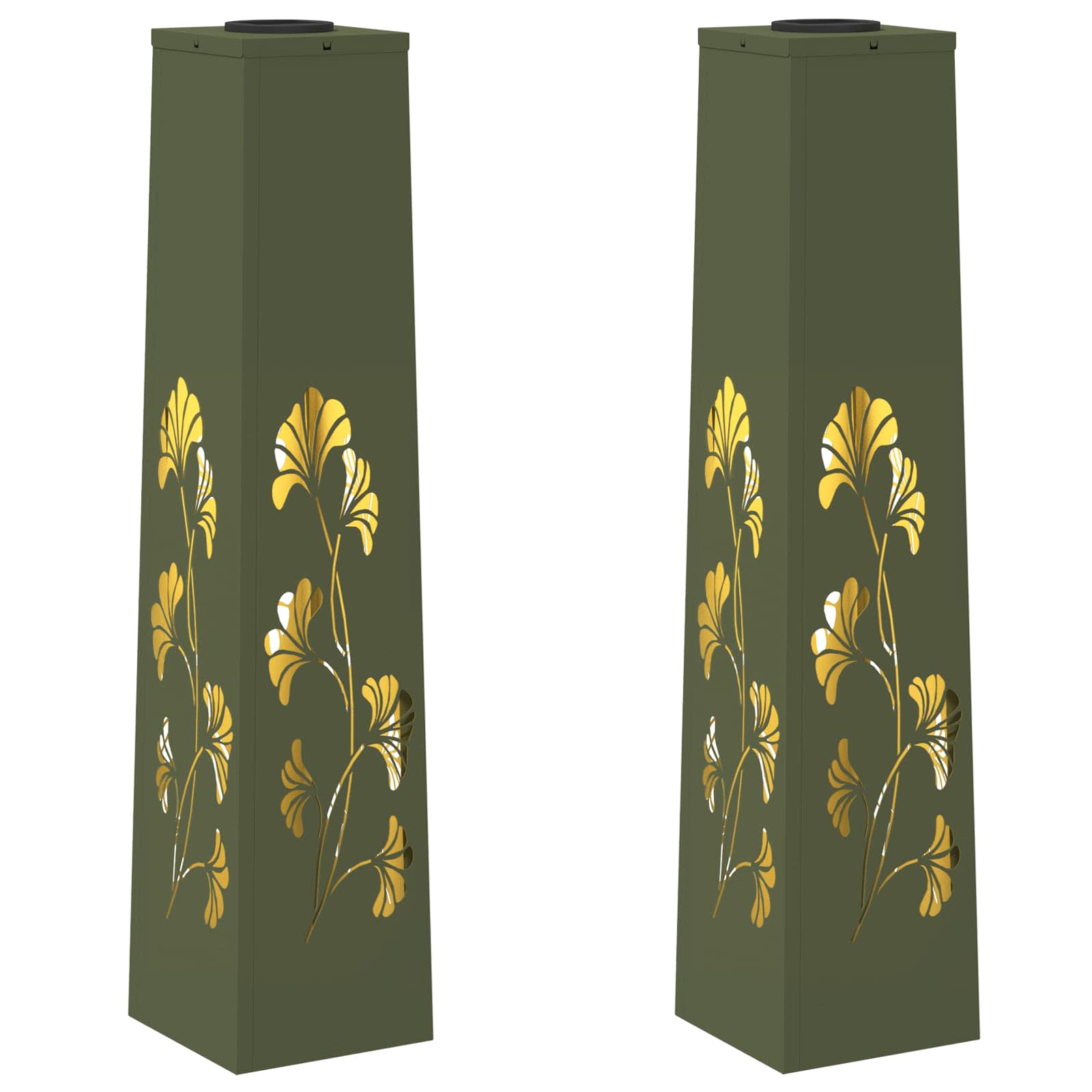 Solar LED Pad Licht 2 pcs Olijf Groen Koudgewalst staal image 2