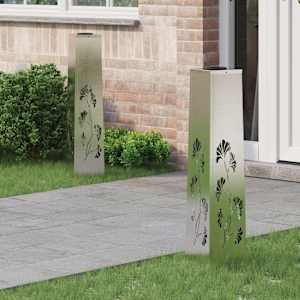 Solarno LED svetilo za pot 2 pcs srebrna Nerjaveče jeklo