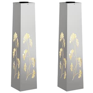 vidaXL P&auml;ikese LED k&auml;igutee tuli 2 tk Soe valge 18 x 18 x 80 cm