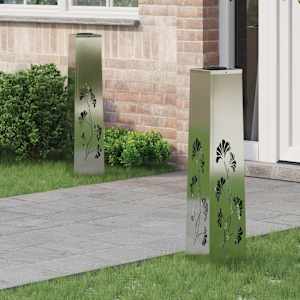 Solarno LED svetilo za pot 2 pcs srebrna Cinkana Jeklina