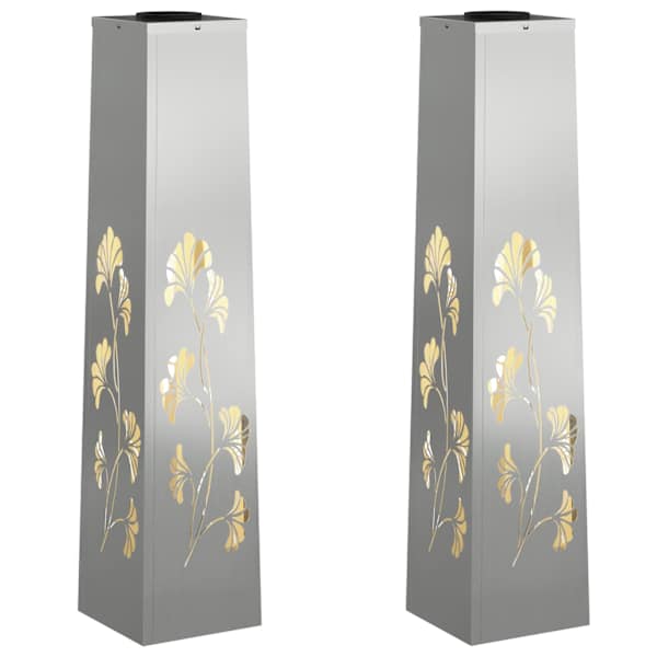 vidaXL P&auml;ikese LED k&auml;igutee tuli 2 tk Soe valge 18 x 18 x 80 cm