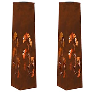 vidaXL P&auml;ikese LED k&auml;igutee tuli 2 tk Soe valge 18 x 18 x 80 cm