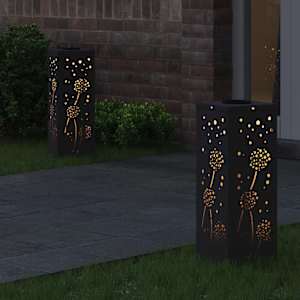 Solární LED Cestovní Světlo 2 pcs Černá Studeně válcovaná ocel - obrázek 3