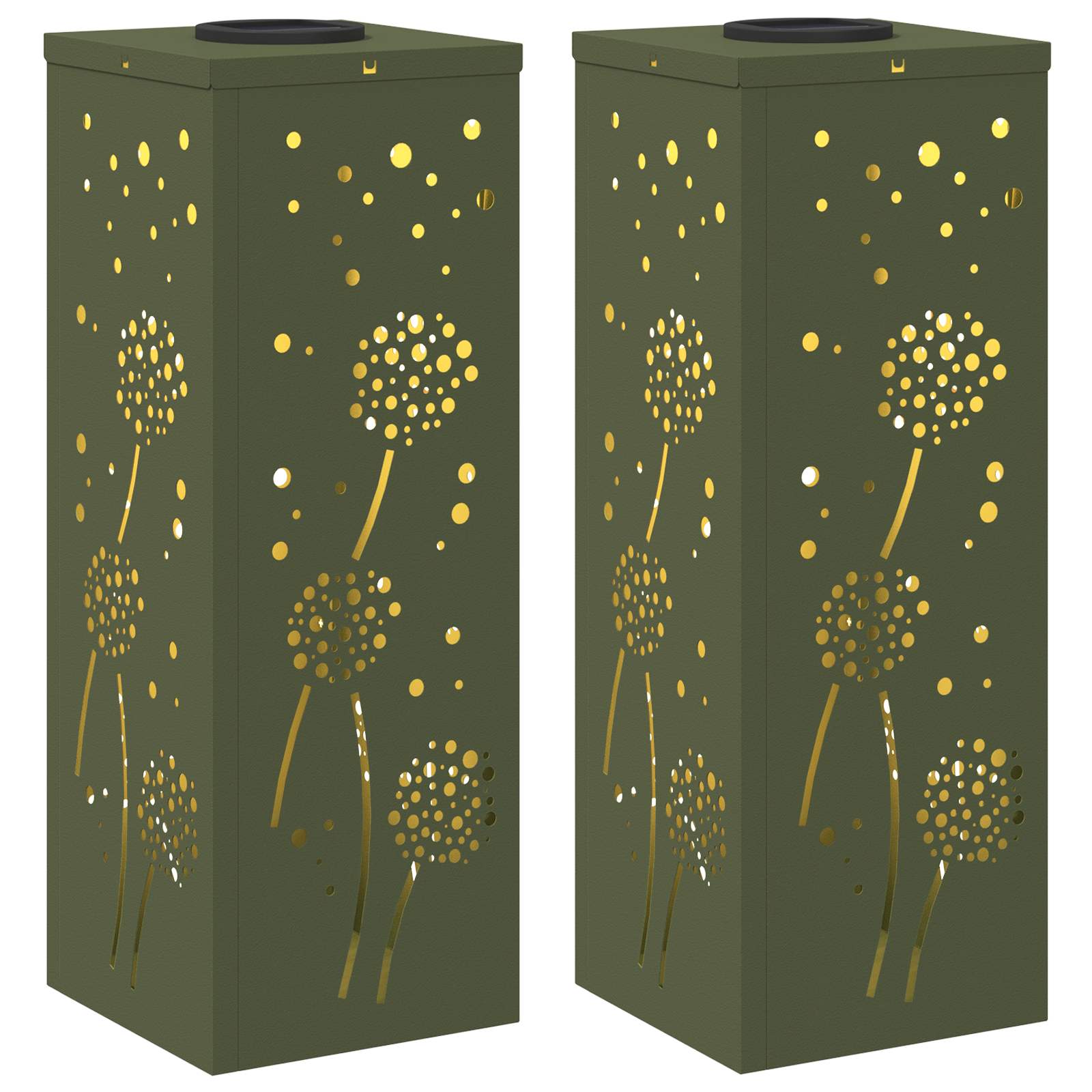 Solar LED Pad Licht 2 pcs Olijf Groen Koudgewalst staal image 2