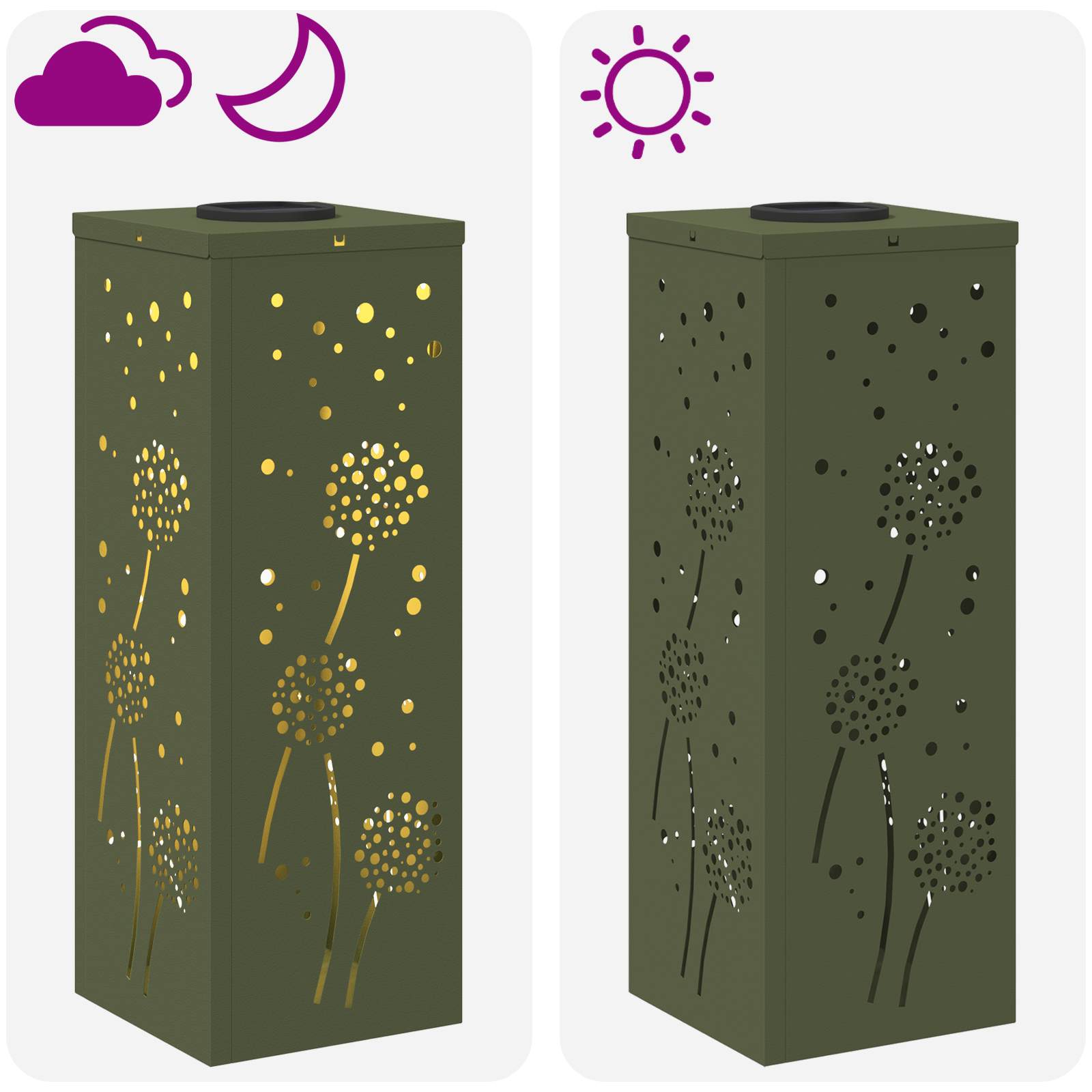 Solar LED Pad Licht 2 pcs Olijf Groen Koudgewalst staal image 13