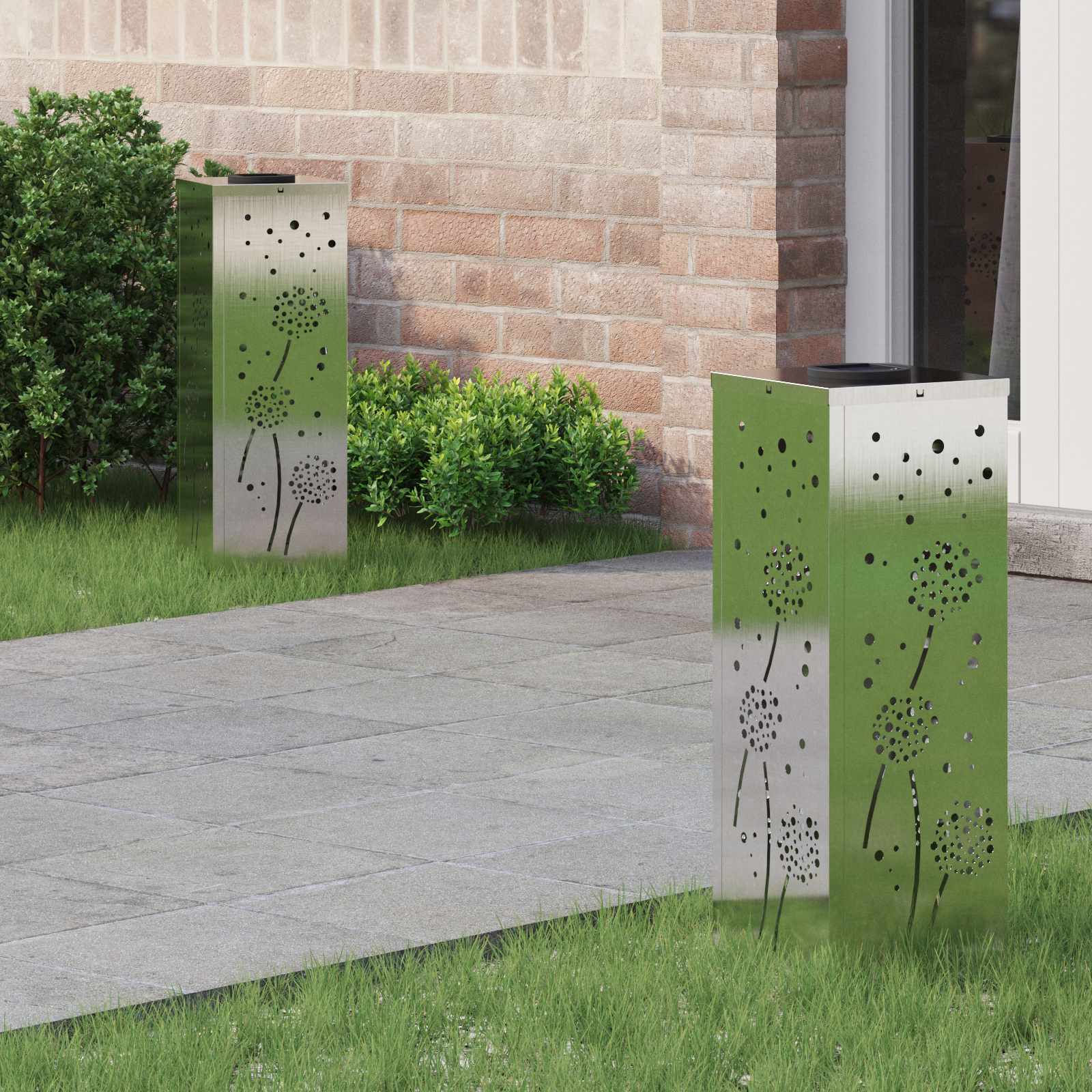 vidaXL Solar LED Weg Licht 2 pcs Rostig Edelstahl