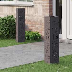 Solarno LED svetilo za pot 2 pcs Črna Medenina