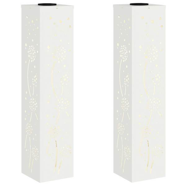 vidaXL P&auml;ikese LED k&auml;igutee tuli 2 tk Soe valge 18 x 18 x 80 cm