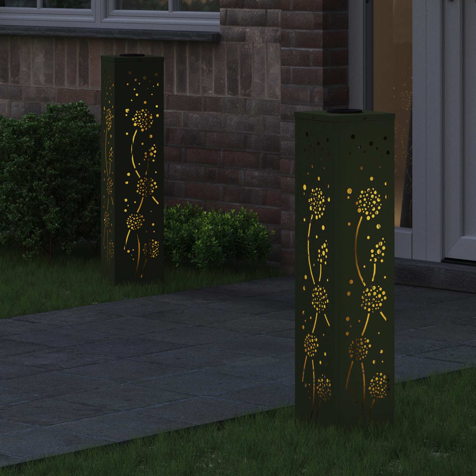 Solar LED Pad Licht 2 pcs Olijf Groen Koudgewalst staal image 3