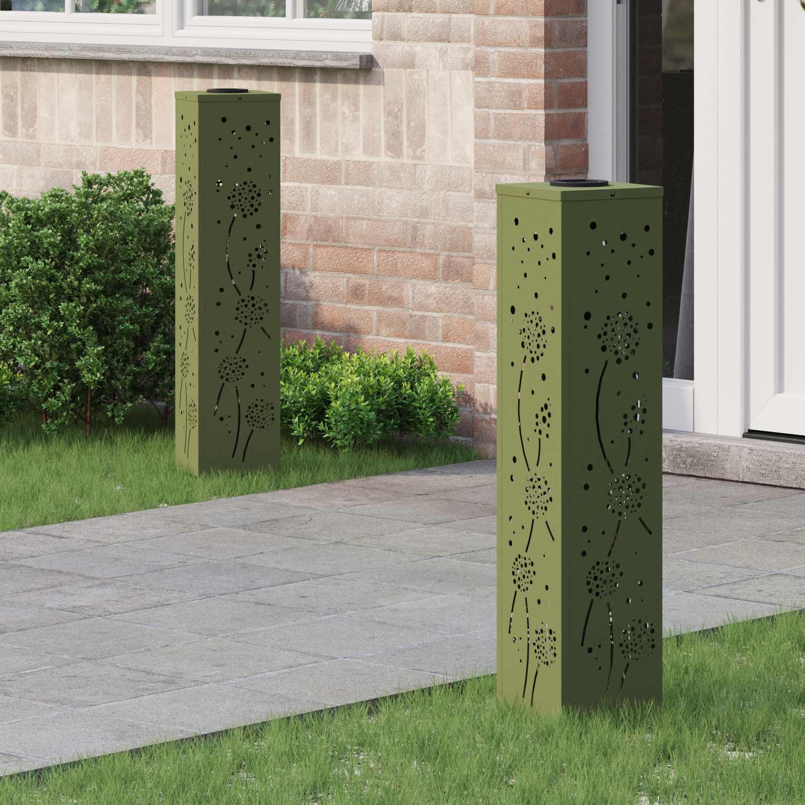 Solar LED Pad Licht 2 pcs Olijf Groen Koudgewalst staal image 1