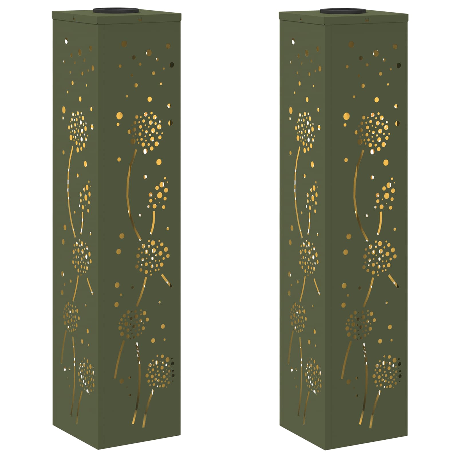 Solar LED Pad Licht 2 pcs Olijf Groen Koudgewalst staal image 2