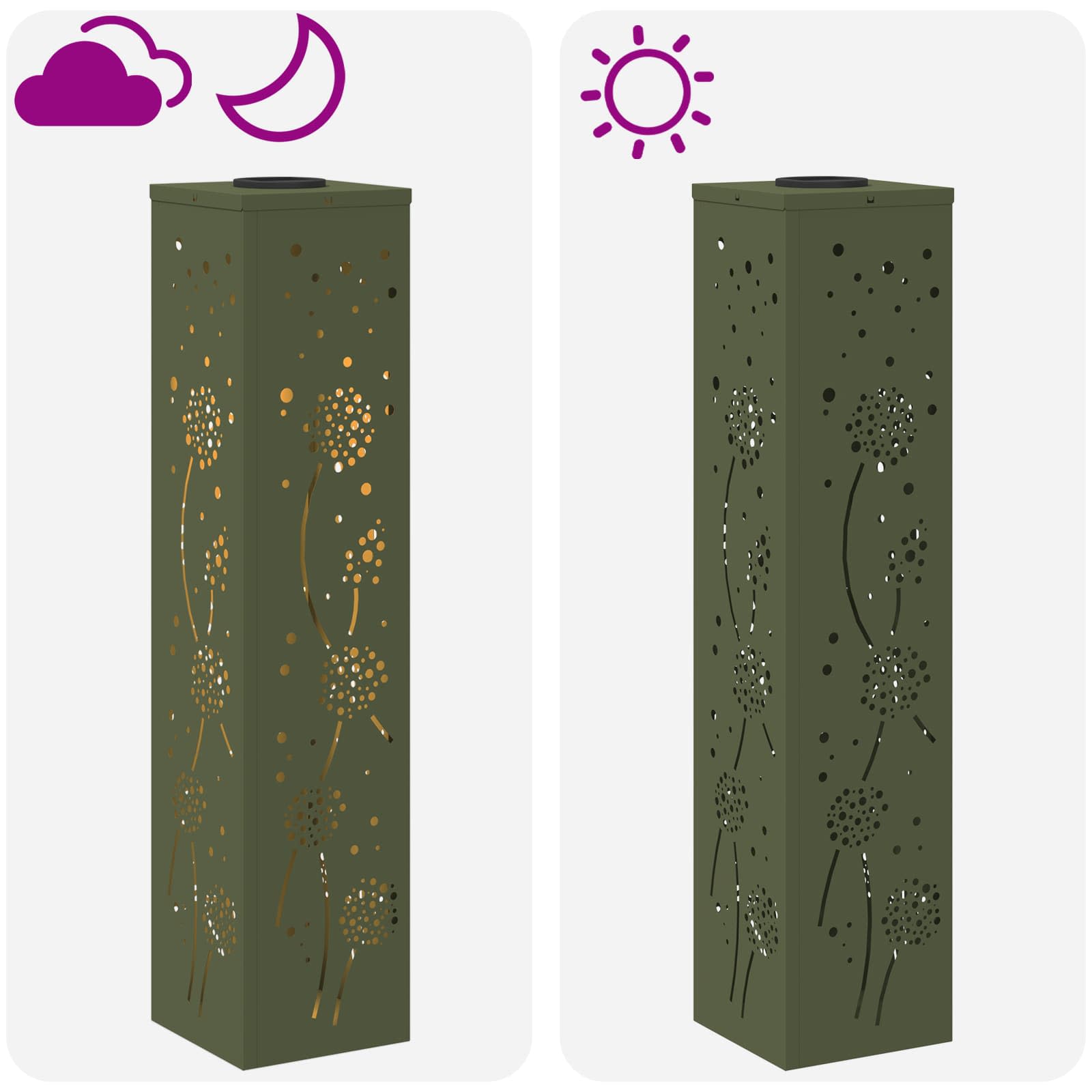 Solar LED Pad Licht 2 pcs Olijf Groen Koudgewalst staal image 13