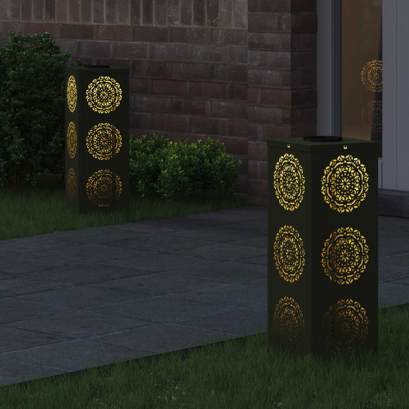 Solar LED Pad Licht 2 pcs Olijf Groen Koudgewalst staal image 3