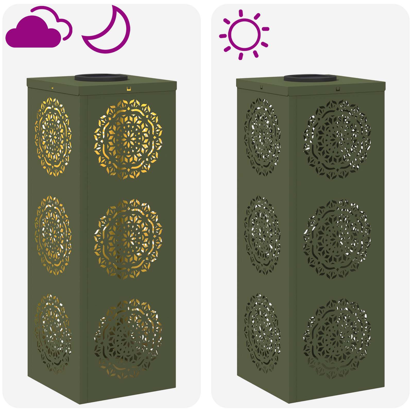 Solar LED Pad Licht 2 pcs Olijf Groen Koudgewalst staal image 13