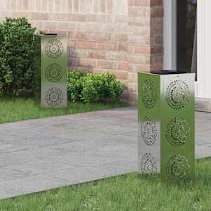 Solarno LED svetilo za pot 2 pcs srebrna Cinkana Jeklina