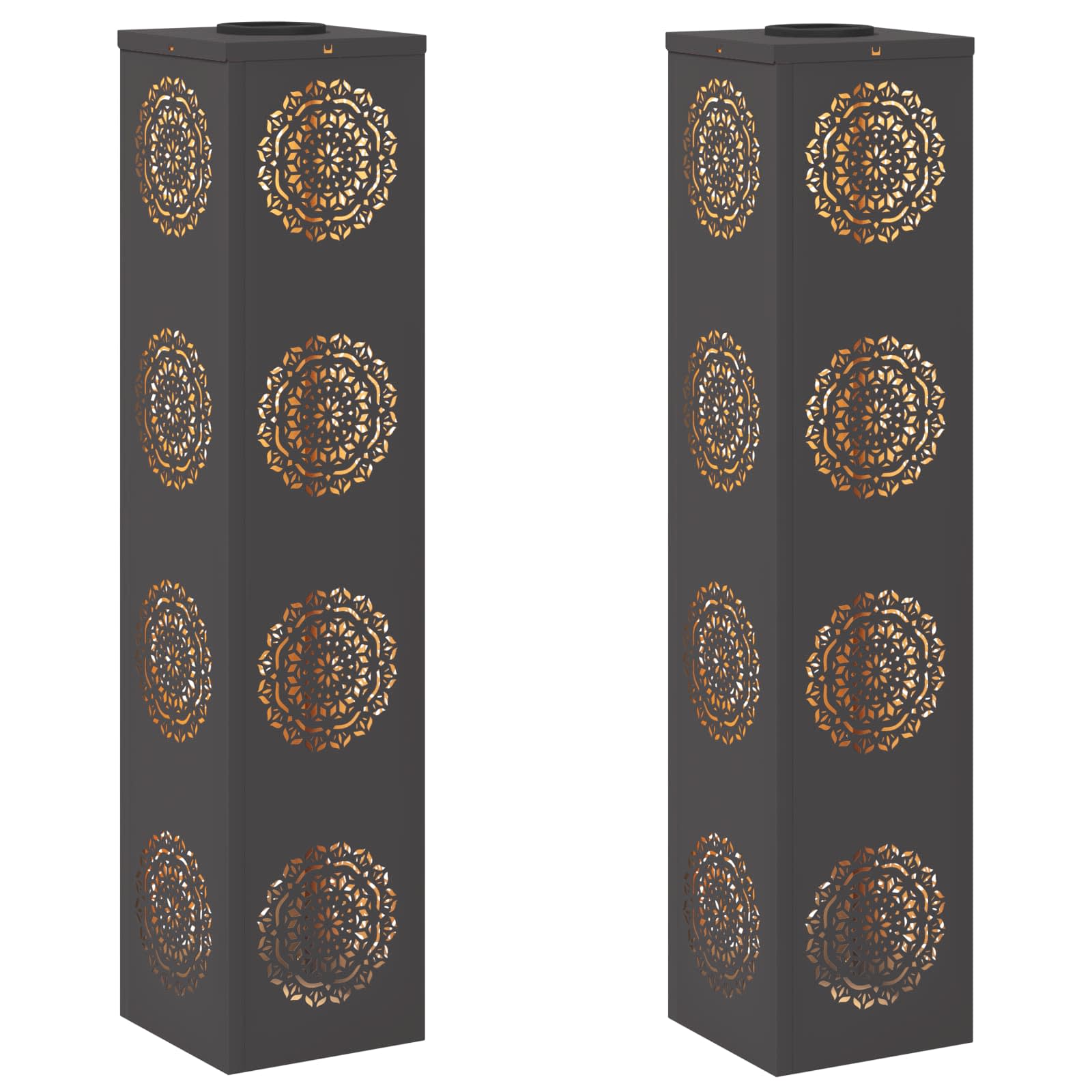 vidaXL Solární LED Cestovní Světlo 2 ks Teplá bílá 18 x 18 x 80 cm