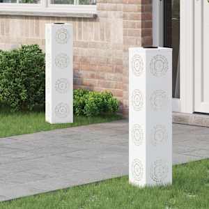 Solarno LED svetilo za pot 2 pcs Bela Medenina