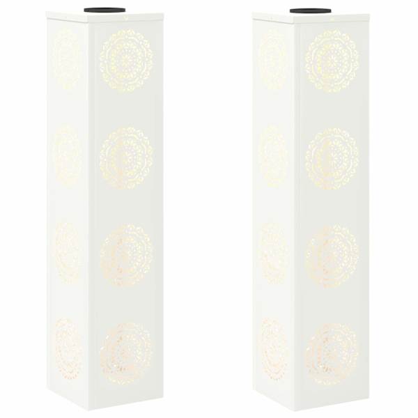 vidaXL P&auml;ikese LED k&auml;igutee tuli 2 tk Soe valge 18 x 18 x 80 cm