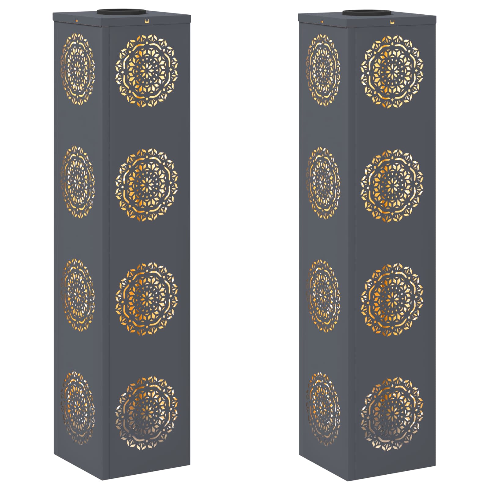 vidaXL Solární LED Cestovní Světlo 2 ks Teplá bílá 18 x 18 x 80 cm