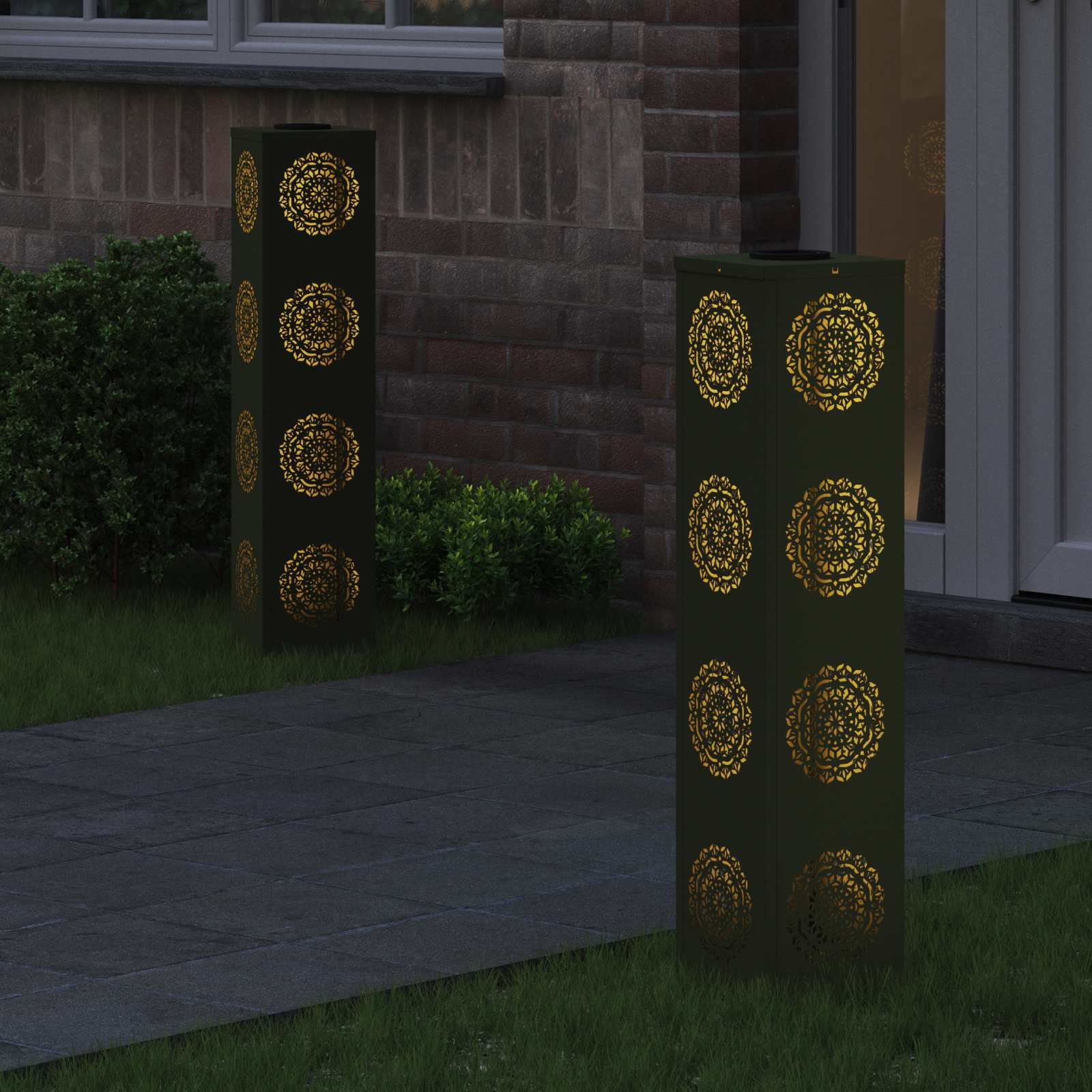 Solar LED Pad Licht 2 pcs Olijf Groen Koudgewalst staal image 3