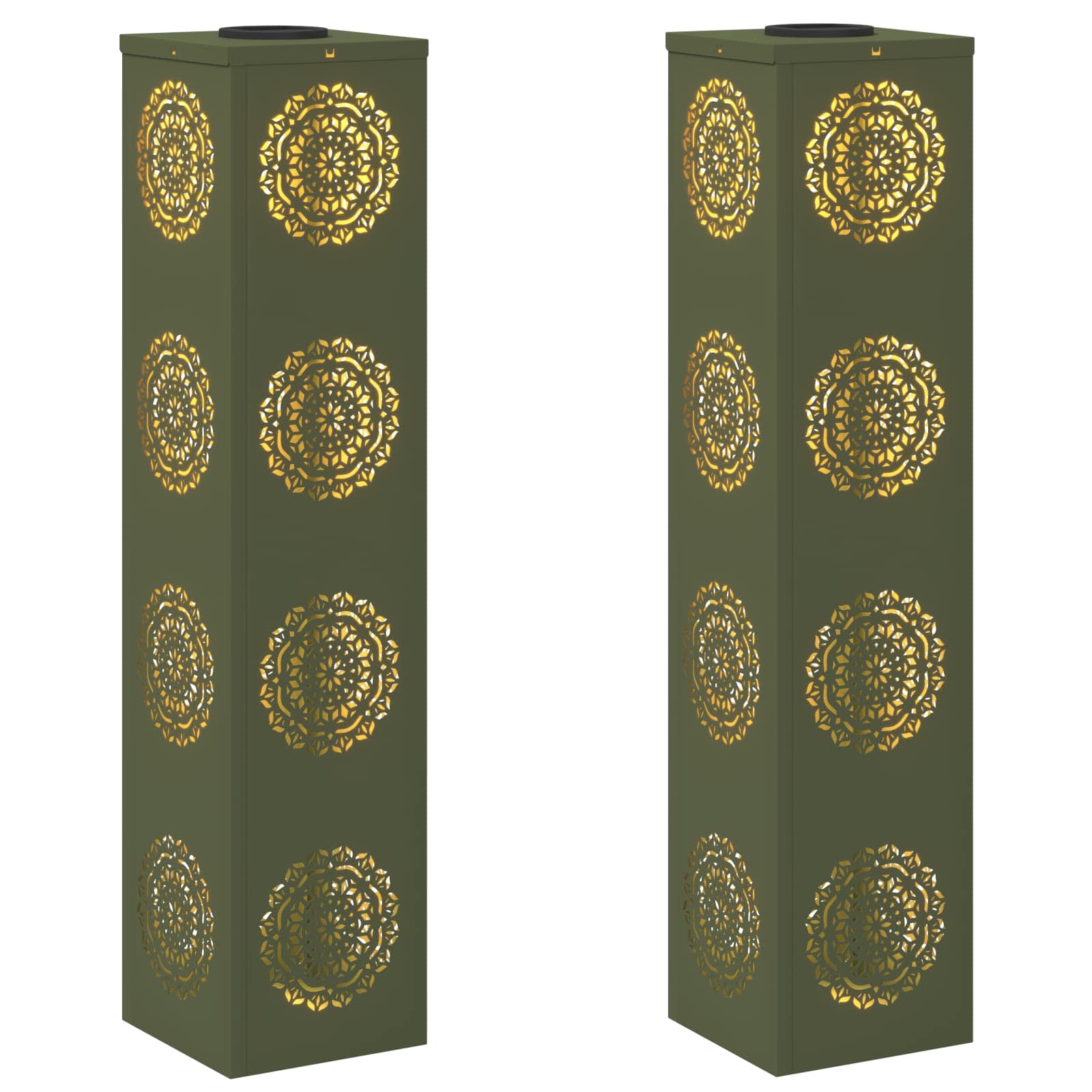 Solar LED Pad Licht 2 pcs Olijf Groen Koudgewalst staal image 2