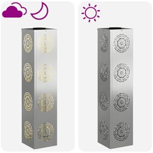 Solární LED Cestovní Světlo 2 pcs Stříbrná Pozinkovaná ocel - obrázek 13
