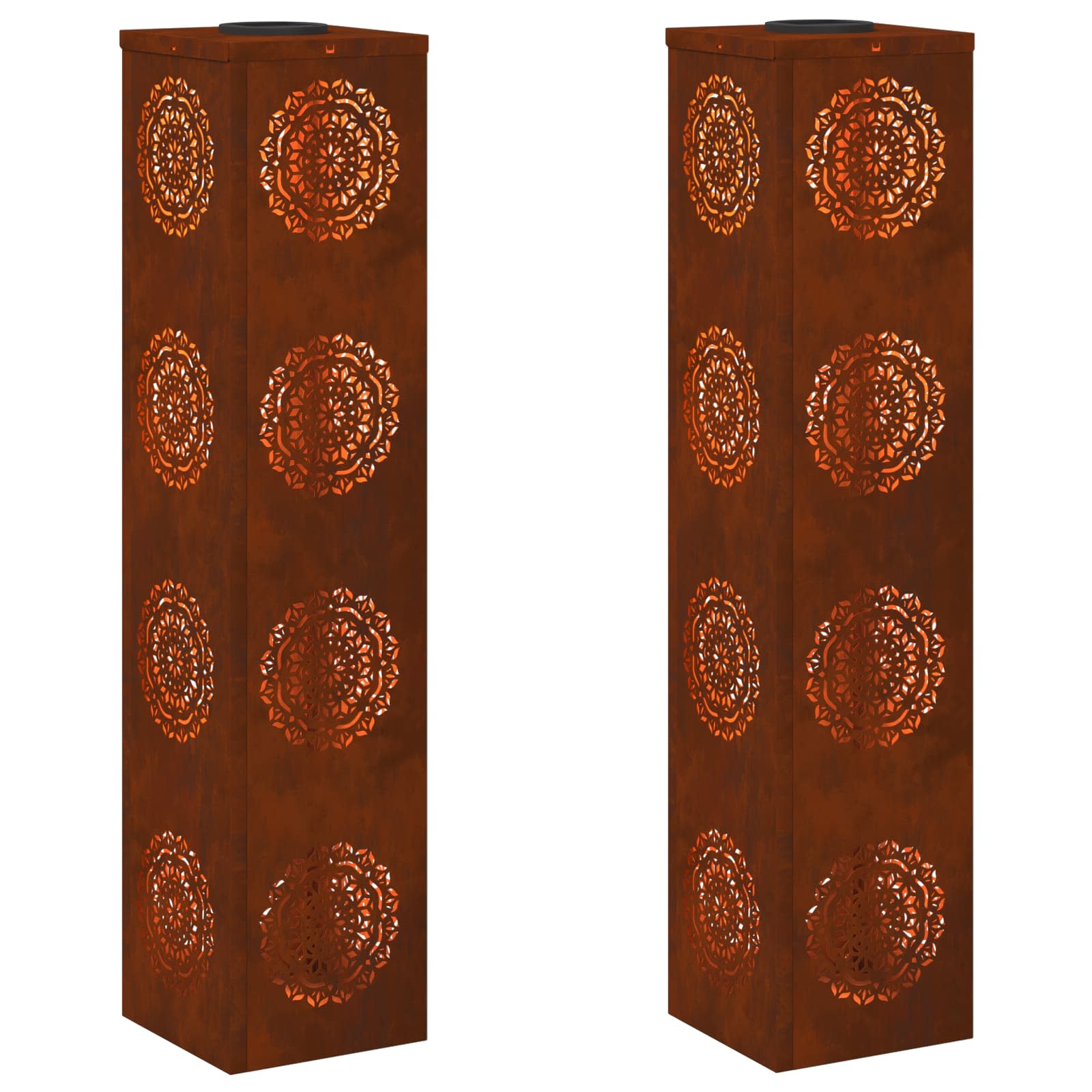 Thumbnail - vidaXL Solar LED Weg Licht 2 pcs Rostig Wetterfeststahl