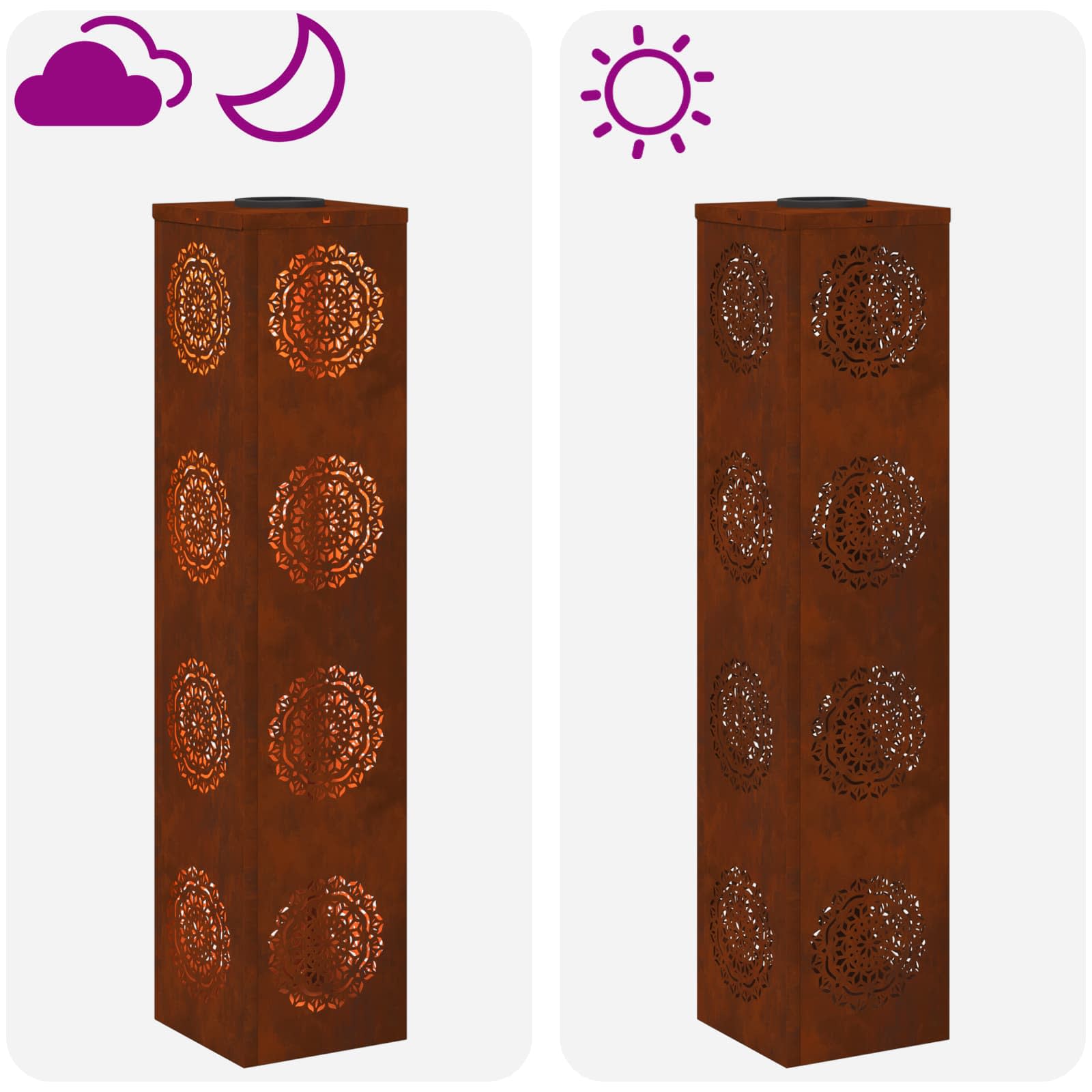 Solar LED Pad Licht 2 pcs Cortenstaal Cortenstaal image 12