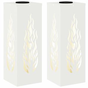 vidaXL P&auml;ikese LED k&auml;igutee tuli 2 tk Soe valge 18 x 18 x 50 cm
